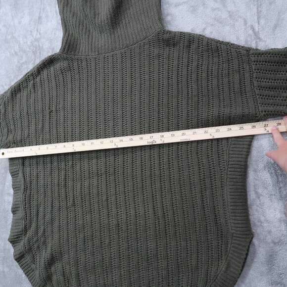 Express Sweater Womens Turtleneck Chunky Knit Oversized Baggy Olive Green L - Picture 9 of 16